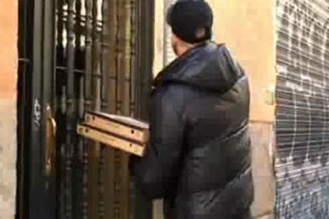 sleazy bushy Pizza lad bonks