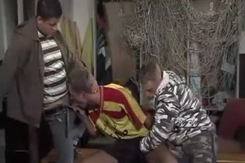 3some mad engulfing & condom hammering