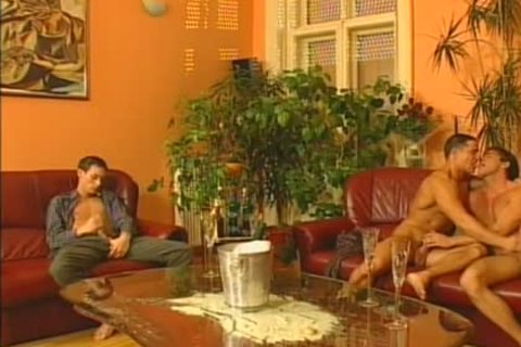 Athletic european young twink voyeur foursome