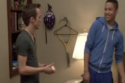 naughty homosexuals Brice Carson And Lucas Vitello Sharing A Large dildo And drilling