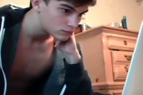 excited lad strips naked On web camera