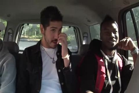 White dude sucking Off Two black cocks