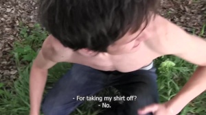 non-professional lad sucks a strangers cock outdoors
