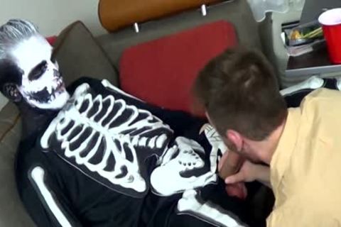 FTM Luke Hudson Barebacked By A Skeleton - Halloween special
