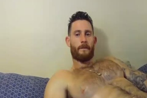 handsome And muscular guy Caressing His Hard cock