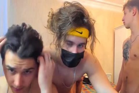 gang Of handsome fellows Showing Their weenie In webcam