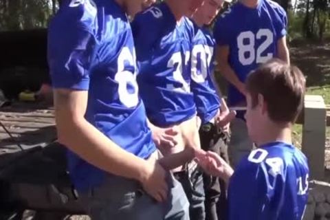 A homosexual Pack With large ramrods. Outdoor homosexual bunch-sex