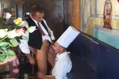 Chef pokes Daddy Waiter bare