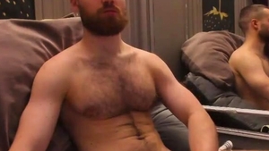slutty Bearded man Strokes His 10-Pounder