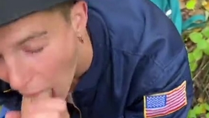 Caught A Forester jerking off, plowed A teen Hard And Finished All Over Him