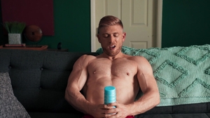 Men: Gym Buddies Share a Creamy Drink